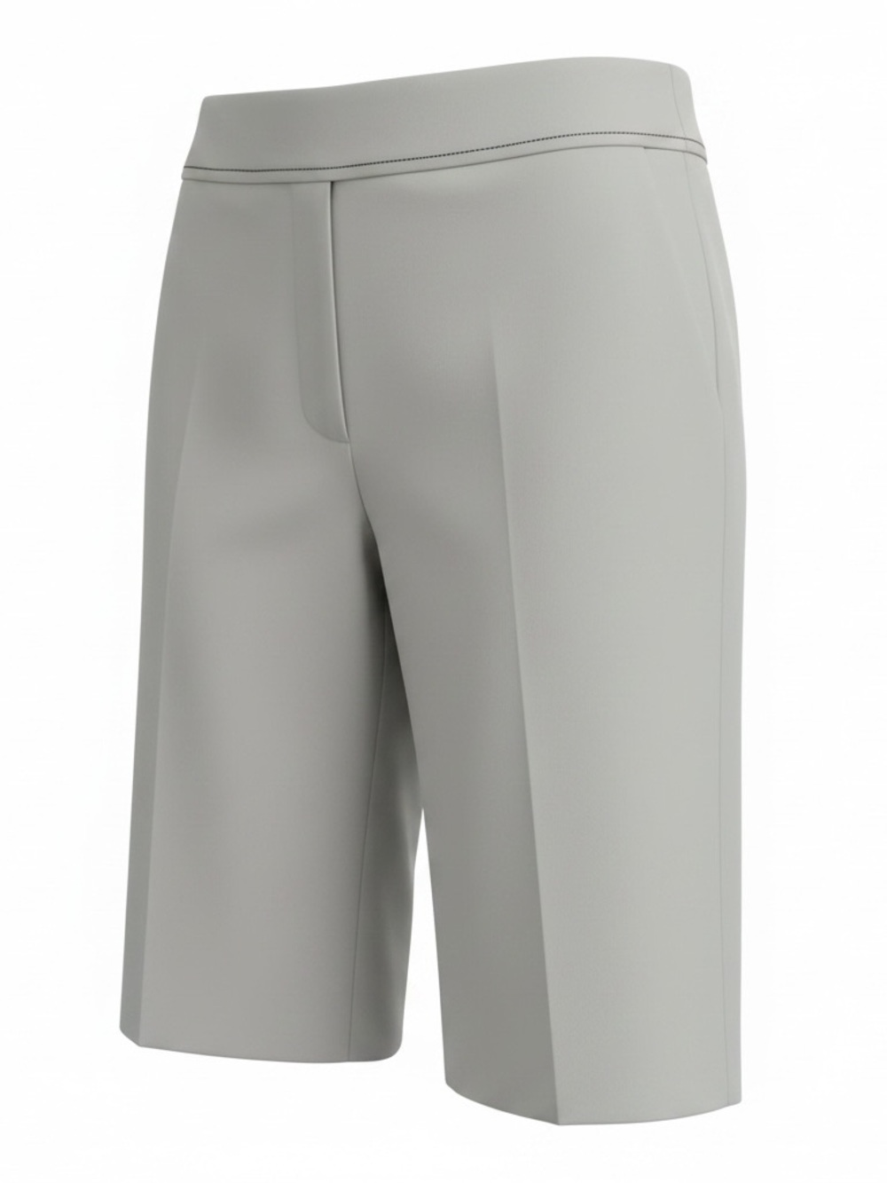 Counterparts Tailored High-Waist Bermudas — Light Gray